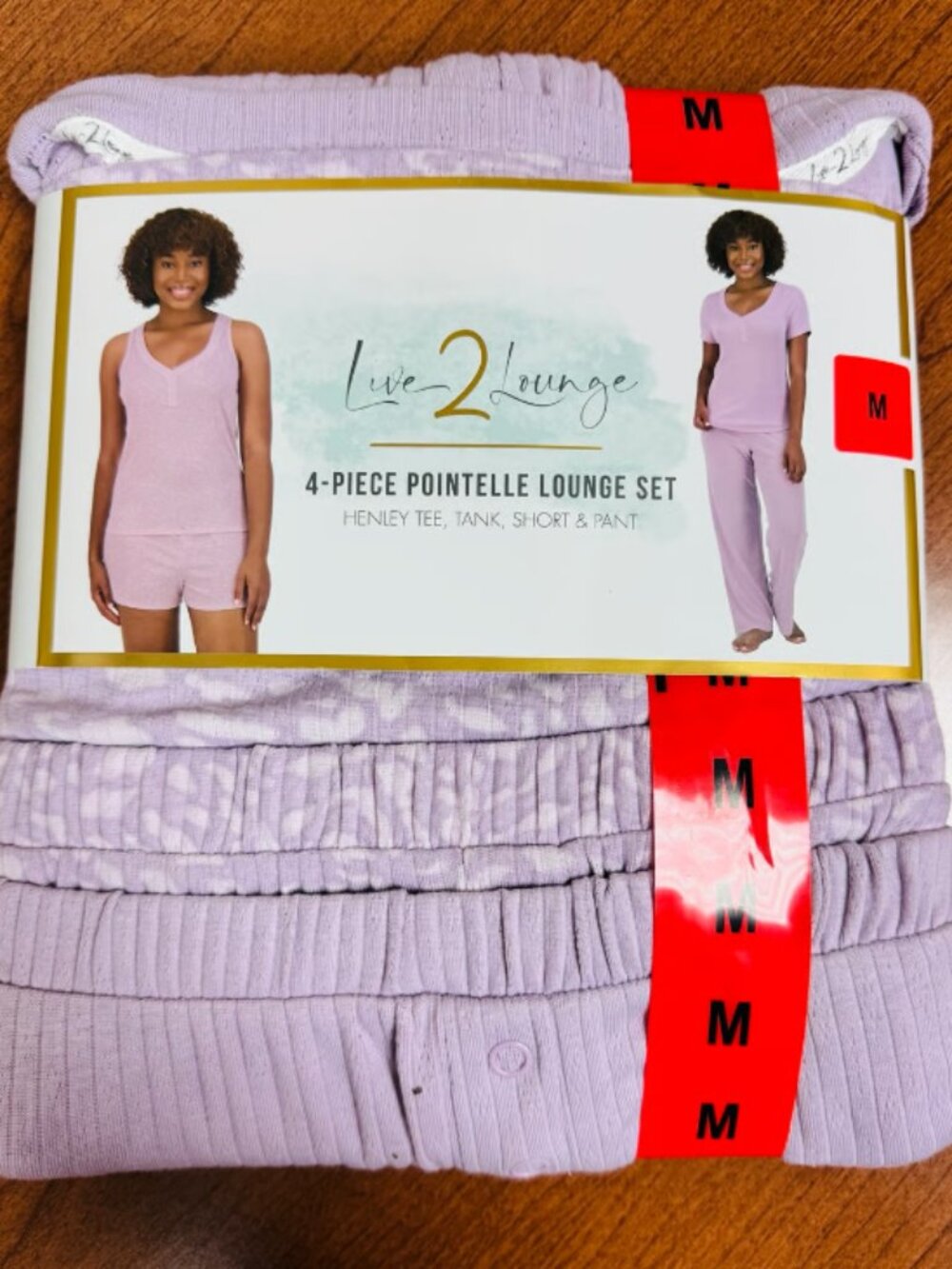 4-Piece Pointelle Lounge Set, Size M